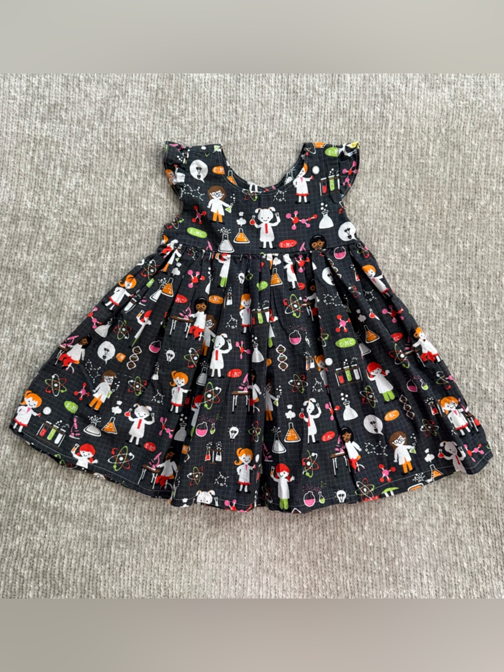 Shop Lidora Science Print Dress Girls Flutter Sleeve Novelty Dress 3T 4T